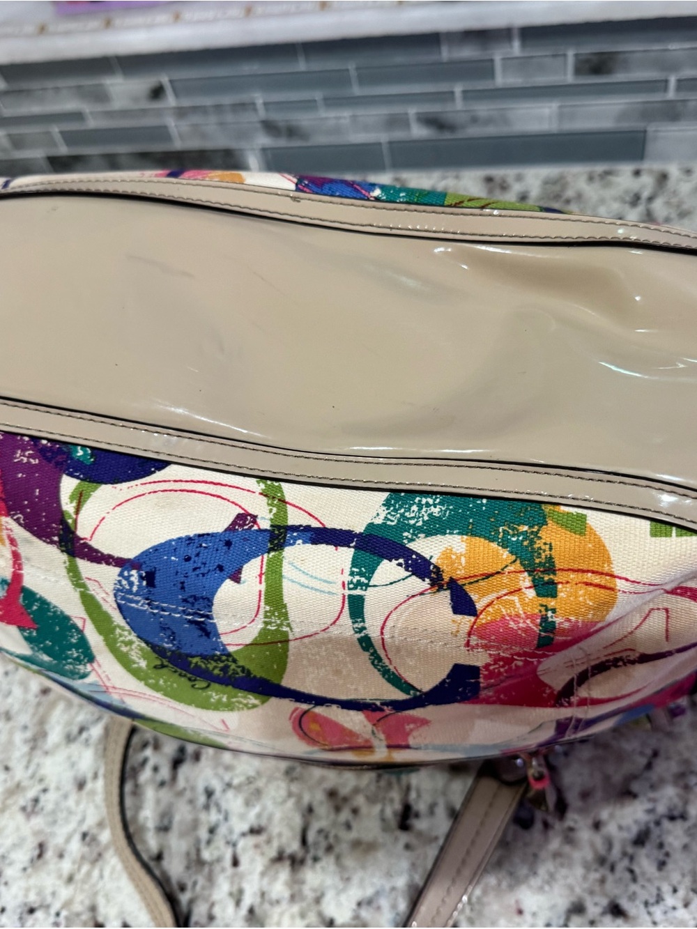 Coach Poppy Graffiti Signature Appliqué Glam tote - Picture 12 of 16